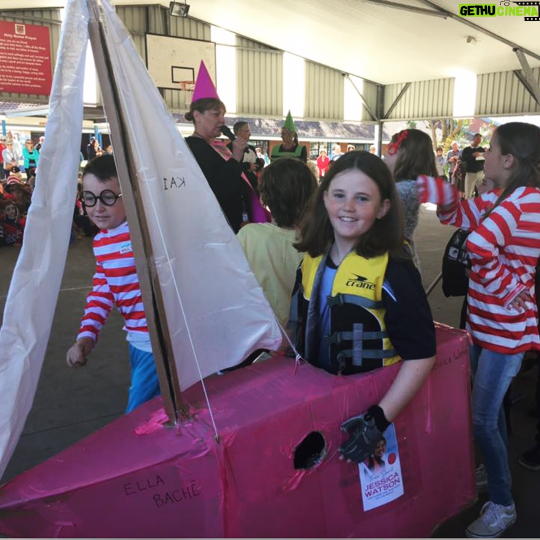 Jessica Watson Instagram - This year’s book week highlights and some rather impressive boat building! 💜⛵️📚 #bookweek2018 #CBCA2018