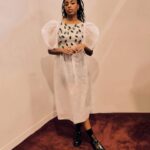 Jessica Williams Instagram - 🪲Entergalactic Premiere Afterparty Look! 🪲 I love @dauphinette.nyc so much! Thank you. Buggy Dress// @dauphinette.nyc True Size 11 shoes// @reformation Socks// @wolford Style// @sarahslutsky Makeup// @rebeccarestrepo Hair// @takishahair