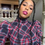 Jessica Williams Instagram - First Fantastic Beasts: the Secrets of Dumbledore Press day And I’m giving Avril! Thank you for the beautiful dress, @autumn_adeigbo 😭 True size 11 boots: @toryburch Styling: @sarahslutsky Hair: @jamescatalanohair Makeup: @official_maria_asadi Brows: @rashellbeauty