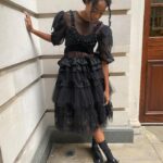 Jessica Williams Instagram - Throwing it back a few weeks ago now that I’m a bit more rested! 🕷🕸🕷 Thank you sooo much @simonerocha_ Shoes: @drmartensofficial Styling: @sarahslutsky Makeup: @official_maria_asadi Hair: @jamescatalanohair