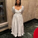 Jessica Williams Instagram – Felt like a tall future space princess in this INSANE (❤️!) @batshevadress for the @filmindependent Q&A for Shrinking! Thank you for having us!
Dress// @batshevadress
Bag// @katespadeny
Shoes// @charleskeithofficial
Stylist// @sarahslutsky
Makeup// @cherishbrookehill
Hair// @larryjarahsims