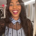 Jessica Williams Instagram - I like this photo so I’m gonna throw it on the grid! This was before @colbertlateshow! I was so nervous I couldn’t stop smiling and also I could’ve puked! I didn’t tho! Dress// @bora_aksu Jewels// @mariatash Makeup// @rebeccarestrepo Hair// @ursulastephen Stylist// @sarahslutsky Stylist Assist// @carlee___