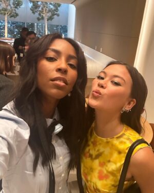 Jessica Williams Instagram - Back to work with a Shrinking Panel with the best cast! Can’t wait to shoot season 2 in the new year! 
Full look @sandyliang 🦋
Stylist// @sarahslutsky 
Makeup// @cherishbrookehill 
Hair// @marciahamilton 

Also! Meet my nepo baby Poe!!!