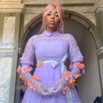 Jessica Williams Instagram - spring time pastel witchy vibes for another fantastic beasts press day Thank you @bora_aksu 💕 Makeup: @official_maria_asadi Hair: @jamescatalanohair Styling: @sarahslutsky Dress: @bora_aksu Jewels: @crystalhazejewelry