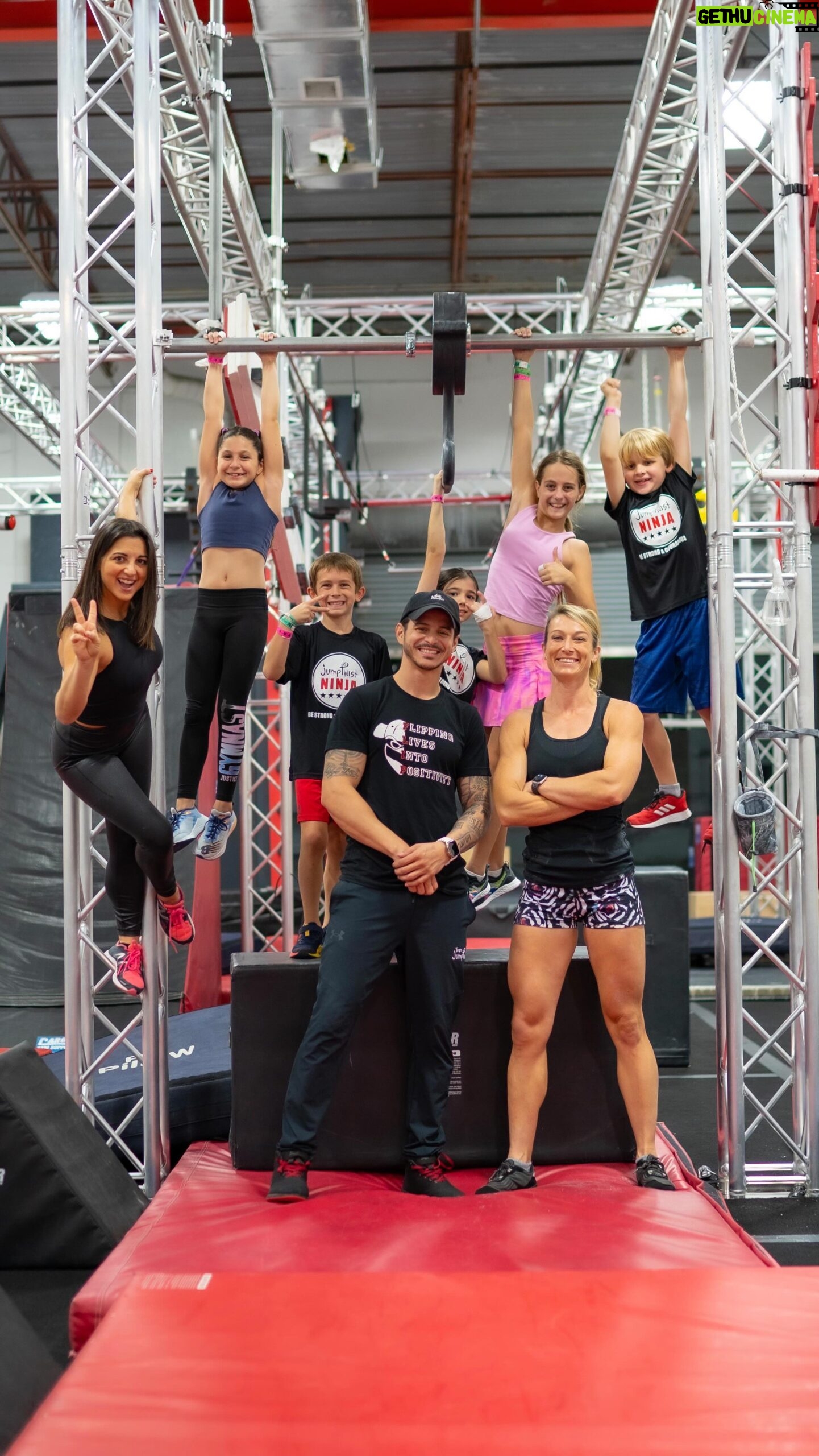 Jessie Graff Instagram - We all wear a mask sometimes. But what happens when we take it off? Jessie Graff takes Fran Racioppi to Jumptwist Ninja for a conversation with 12x Ninja Warrior and The Man Behind The Mask Flip Rodriguez. Episode dropped this morning!⭐️🎙️ Tune in to the TYR Wodapalooza series to hear all kinds of perspectives on fitness, performance, leadership, and growth! 💜💪🏼 Use code JED for $10 off your first order @modballs‼️ #jumptwistninjaacademy #americanninjawarrior #fitness #gym #ninjawarrior #climbing #community #leadership #podcast