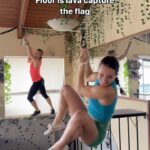 Jessie Graff Instagram - Just two adults hanging out in a super normal way 😂 1v1 floor is lava capture the flag @jessiegraffpwr