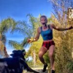 Jessie Graff Instagram - Have you ever met a dog that likes trampolines!? Definitely adds a new element to training! #ninjatraining #trampolines #ingroundtrampoline #dogontrampoline #barefootshoes