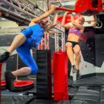 Jessie Graff Instagram - Sneak ATTACK! I’m pretty impressed that my 72 year old mom was just hanging out up there for almost 2 minutes, trying to decide where to go! So many choices at @beastninjamb #motherdaughter #strongmom #ninjawarrior #obstaclecourse