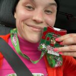 Jessika Evelyn Heiser Instagram - Dad drove me about an hour out this Sunday morning for the Santa Hustle 10K! Beat my Thanksgiving 10K time by a few minutes! Proud of me, glad I was home this weekend to be able to do it. 💪🏻🩵
