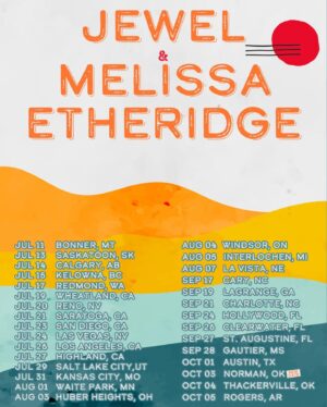 Jewel Instagram - I am so excited to be headed on the road starting in July with the badass @melissa_etheridge 🩵 It is going to be so magical. Plus!!! You may get to hear some new music. Get your tickets! 

📸: West Kennerly