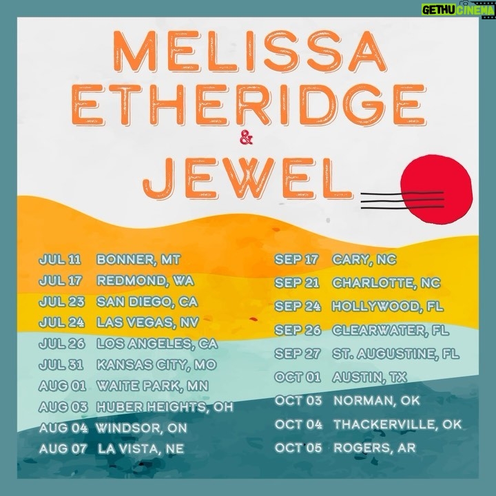 Jewel Instagram - πππΎππππ ππ ππΌππ πππ - @Melissa_Etheridge & @jewel 2024 tickets are on sale now! Get yours at melissaetheridge.com or jeweljk.com and comment a βπΈβ down below if you got your tickets! #TeamME