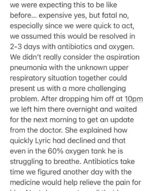 Jillian Murray Instagram - UPDATE on Lyric - swipe through 

Sorry for typos and sloppy writing. I haven’t slept in 5 days