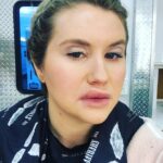 Jillian Bell Instagram - Allergy season ***I did not actually have an allergic reaction, just a great makeup team on Godmothered!! Sorry if I worried y’all ❤️👄