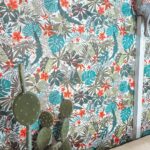 Jillian Rose Reed Instagram - Wanna hear a story about this wallpaper? 🌸 the story is I had NO idea when I bought it that this botanical print had little tiny pills 💊 all over it 😂 it’s so strange but wonderful and we love this weird happy accident 🌵🌸 swipe to take your meds 💊