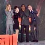 Jing Tian Instagram – us facing cameras vs. us facing Kong😂 #reunion #kongskullisland Beijing Premiere 💕@kongskullislandmovie