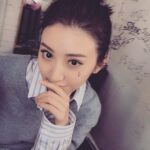 Jing Tian Instagram – Just done a new photo shoot. Do you like the little lightening bolt? #selfie