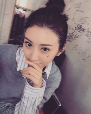 Jing Tian Instagram - Just done a new photo shoot. Do you like the little lightening bolt? #selfie