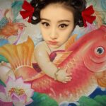 Jing Tian Instagram – Today, In China, senior highs are experiencing THE most important examination in their life. Carp is the symbol for auspicious, it also has the ability to jump over the gate becomes a fearless dragon. Then… I got in. Am I suppose to give them a hand with my chubby little arm?😂