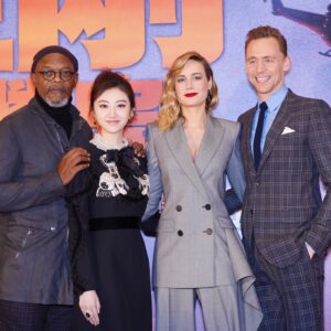 Jing Tian Instagram - us facing cameras vs. us facing Kong😂 #reunion #kongskullisland Beijing Premiere 💕@kongskullislandmovie