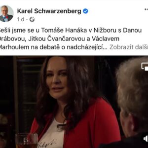 Jitka Čvančarová Instagram - .... sesli jsme se 4.1. u Tomase Hanaka 
v nadrazni hospudce, 
na pratelsky "POKEC" s lidmi, 
kterych si opravdu hluboce vazim
@danadrabova , @karel_schwarzenberg , #vaclavmarhoul ,
a obycejne, lidsky, normalne, 
stejne tak, 
jak to v techto dnech cini 
v nasi zemi statisice lidi,
jsme /u piva a u kafe/ probirali prezidentske volby, kandidaty, zivot...
Draha Dano, Karle, Vaclave!
dekuji vam!

...moji milí tady, 
kdyby vas to zajimalo, tak prosim
odkaz na youtube je v biu.
#pokec
.....