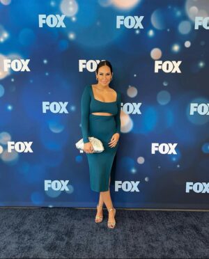 Jo De La Rosa Instagram - Trying a little color in my life, for once! 💙 Thank you @vicidolls for dressing me for my Fox TV job for the day!