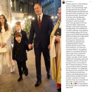 Jo Frost Instagram - The Royals yet again show their strong parenting skills, navigating the calm & confident energy needed in highly charged fun experiences. Please read my side note on this,many of us know exactly the assertive energy and parental leadership it takes to make an experience run 'smoother'..
Bravo to the Royals and bravo to all of you families out there doing this every day, accepting & holding space for your children to show up exactly who they are, which of course is perfect in every way!! ❤️ Jo Frost Global Parenting Expert and Childcare Specialist. 
#HelpingFamiliesShine💫