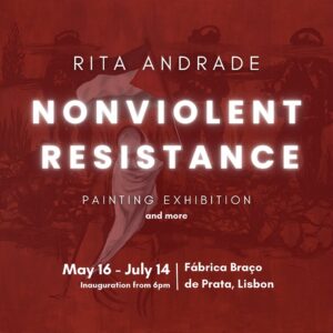 Joana Seixas Instagram - We are delighted to invite you to the opening of the painting exhibition “NonViolent Resistance” at @fabricabracodeprata on May 16th, starting at 6pm. 50% of the proceeds from this exhibition will be dedicated to assisting @ranan.m.jouda and her family in leaving G@zā and establishing a peaceful life. We have an extensive list of supporters who agreed to take part of this event.
Your purchase of a painting will directly contribute to transforming lives! 🇵🇸 See you soon! 
For more information, visit the link in our bio.
.
#artpiece #artivism #activism #art #artist #painting #surrealism #changelives #emergingartist #contemporaryart #fineart #visualart #artexhibition #artforpeace #notowar #peace #politics #politicians #media #artandpolitics #helpranan