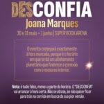 Joana Marques Instagram - É já amanhã! E depois. E depois também. Não se atrasem! Temos de começar as cinco sessões a horas, caso contrário só terminávamos segunda-feira da parte da tarde. Se precisam de trocar de data, encontrem um amigo aqui nos comentários que queira trocar convosco. Caso ainda não tenham bilhete (improvável), há uns restinhos à venda na @meoblueticket (ou na bilheteira da @superbockarena). Estou muito motivada para vos desmotivar. Divirtam-se. Até amanhã! 💜