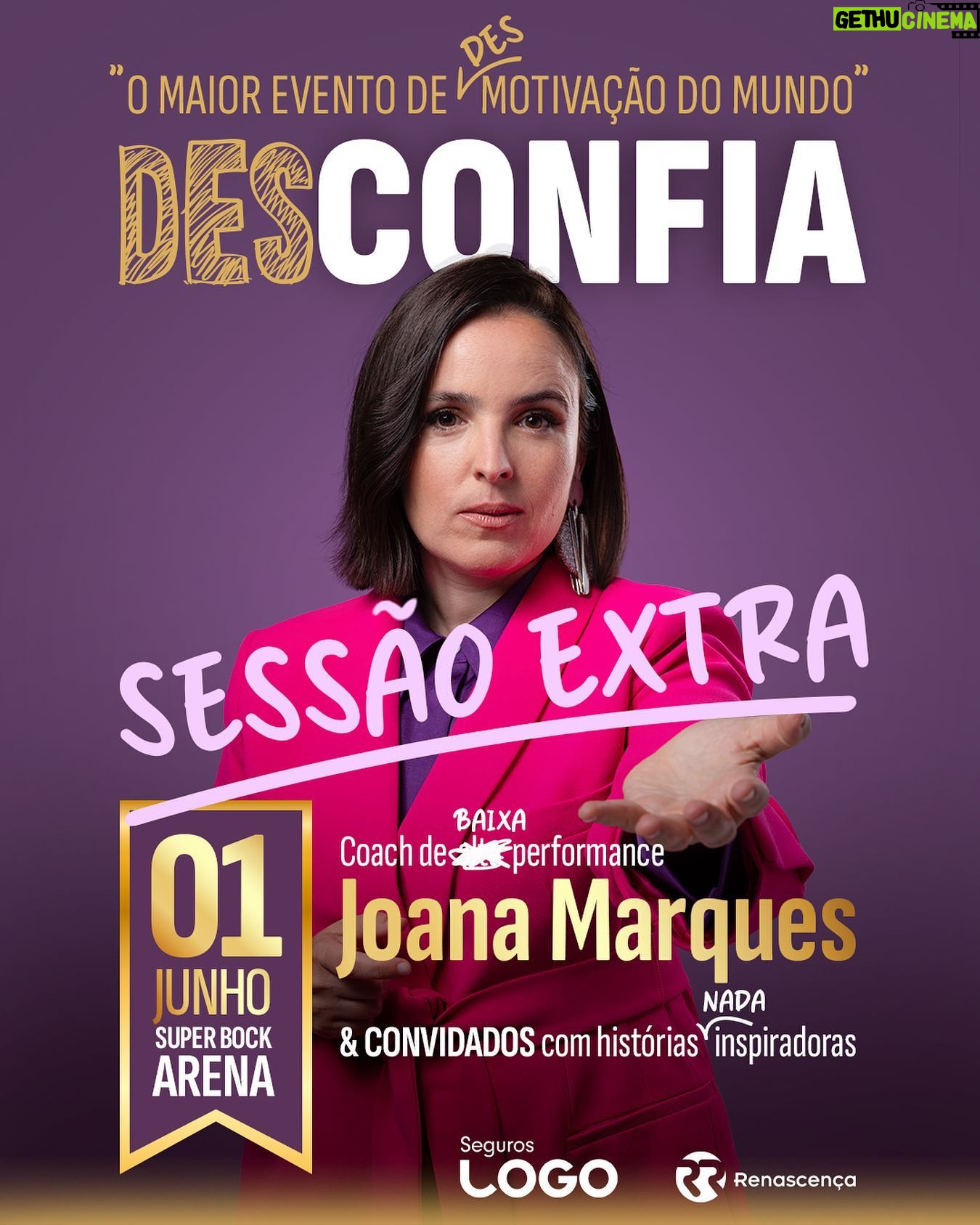 Joana Marques Instagram - Já não sei que vos diga. Pelos vistos as pessoas estão sedentas de desmotivação. Nova sessão de DESCONFIA no Porto. Dia 1 de Junho às 16h30, na @superbockarena. Bilhetes à venda à hora do costume. Já se tornou um hábito, não é?