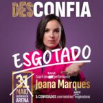 Joana Marques Instagram - Aí vamos nós outra vez. Data extra de DESCONFIA no Porto: 1 de Junho às 21:30. Bilhetes disponíveis a partir das 20:00.