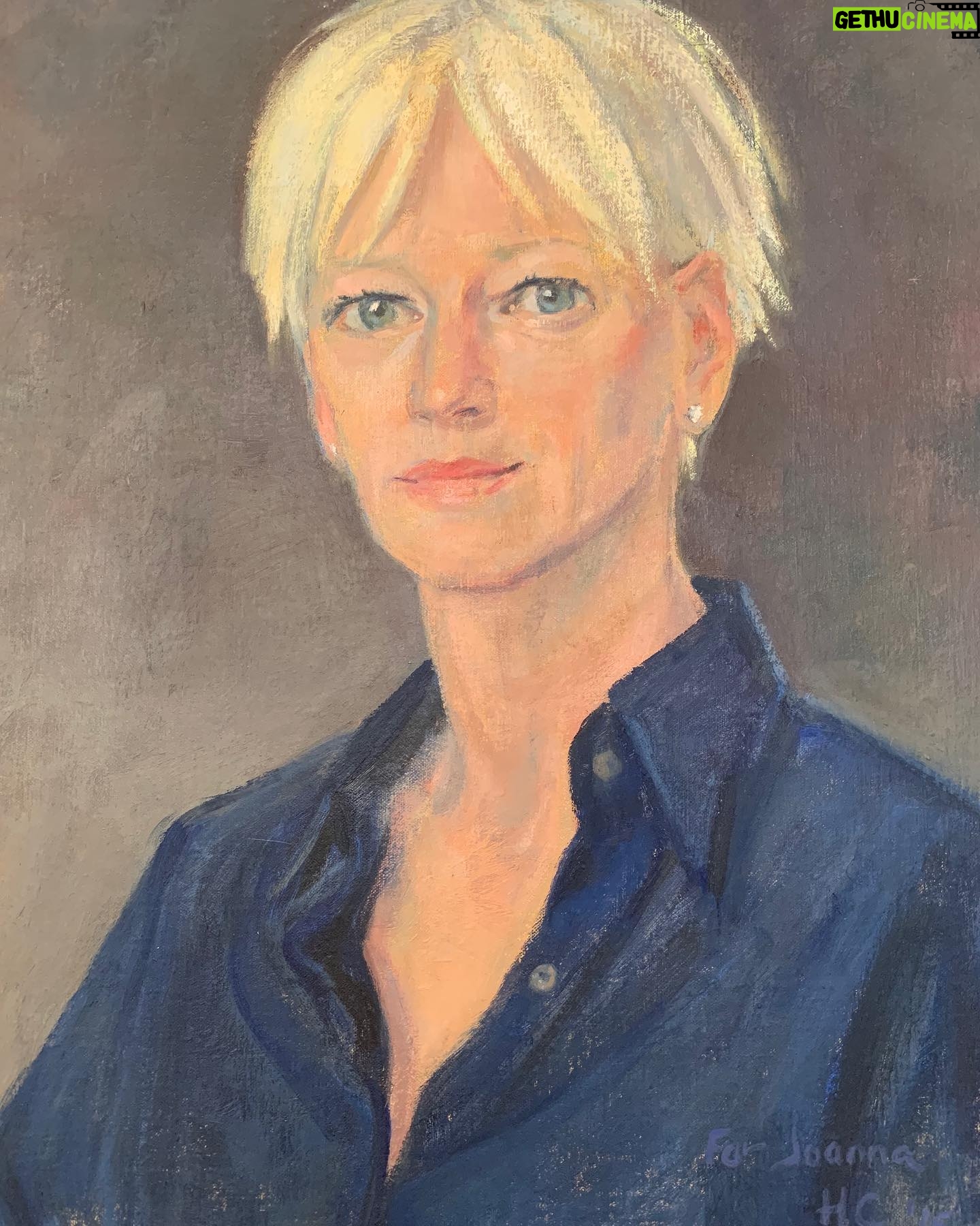 Joanna Coles - 1.1K Likes - Before all the Covid madness I had the good fortune to have my portrait painted by the artist Hilary Cooper @hilarycooperart. I was worried I wouldn’t have the time to sit for her, but we spent several amazing sessions in her Connecticut studio. These days we all have more time to sit, or she can paint by photos. This painting has been in storage for the past year and I unwrapped it again today. Sounds self-regarding I know, but the whole thing was a wonderful experience. Also had my sons painted too. #priceless