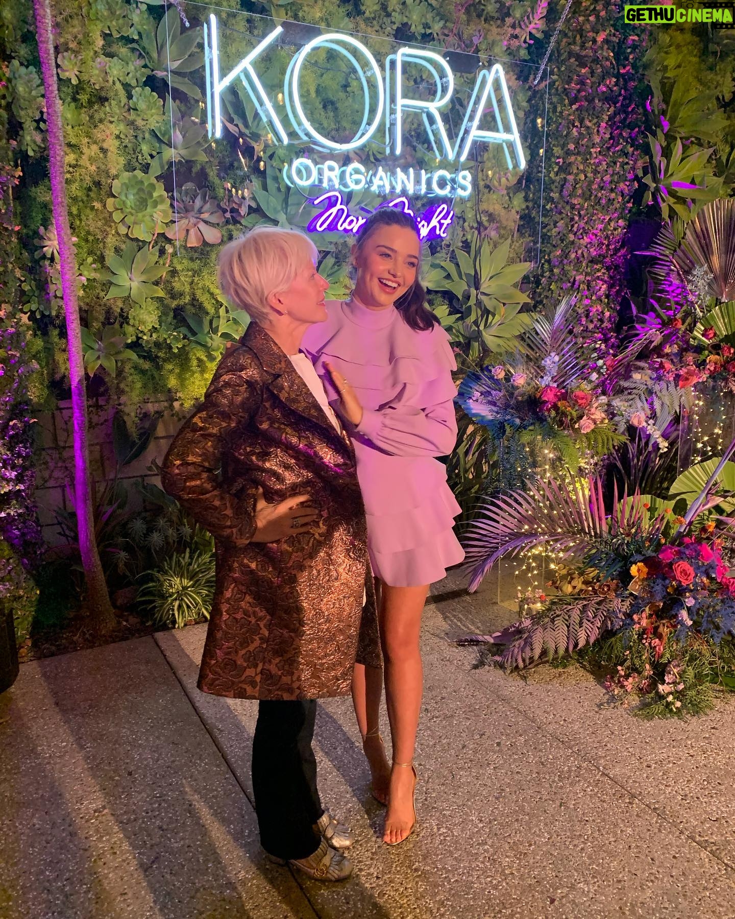 Joanna Coles - 1.1K Likes - Celebrating @mirandakerr’s launch for @koraorganics Noni night serum which she PROMISES will make me #thinnerblonderyounger as it’s infused with amethyst 🤷♀️🤣🙏#glowtosleep Will report back...
