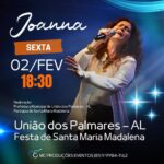 Joanna Instagram - Alô, galera de União dos Palmares. Dia 02/02 estou aí com vocês. Não marque nada para esta data, vamos cantar juntos e celebrar a Festa de Santa Maria Madalena 🌹 #joanna #show #alagoas #mpb #cantora #cantorajoanna #musica #uniaodospalmares