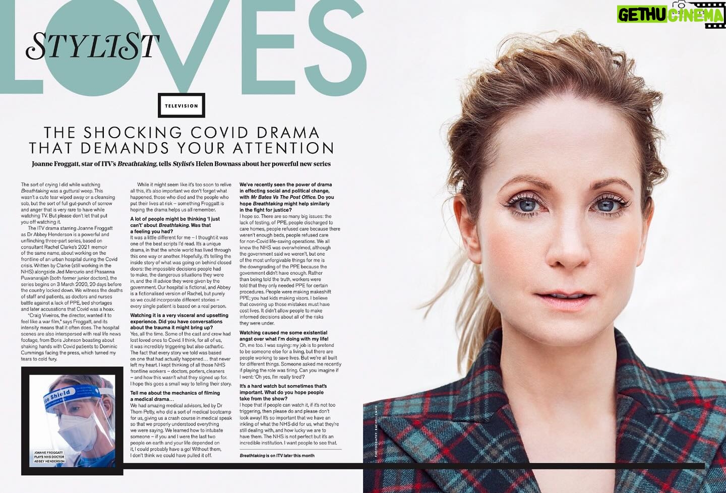 Joanne Froggatt Instagram - Thank you @stylistmagazine @helenrollerskates for highlighting BREATHTAKING and some of the issues our drama tackles. Please watch if you can, 19th, 20th and 21st of Feb on @itv & @itvxofficial π #nhs