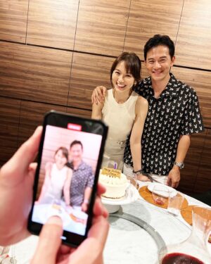 Joanne Peh Instagram - I grew up without birthday parties, because as a child, April was always exam period. Then as I started working, I’d be filming amidst the two Star Awards shows and of course it’s also tax season. 

To have a surprise party orchestrated for me last night touched me immensely. Although there were plenty of red herrings throughout the day, because my husband was ironically not a good actor in this case, I was still caught off guard. 🎂

To all my friends who made time to do this, thank you for loving, protecting and blessing me with your light🕯️; for sharing your laughter and talents 😆, trusting me with your fears, and making this birthday celebration an unforgettable chapter in my life story. ♥️🙏🏻♥️