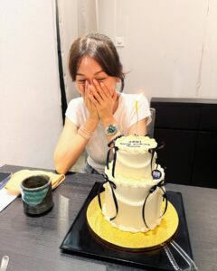 Joanne Peh Instagram - Feeling incredibly grateful for the thoughtful gestures, delicious food, and the beautiful cake. Each extra candle on the cake grants me another wish, and I’m sending one out to everyone celebrating with me: May you all bathe in the sparkle and light, too! Here’s to shared moments and bright wishes. ✨🎂 #GratefulHeart #BirthdayJoy