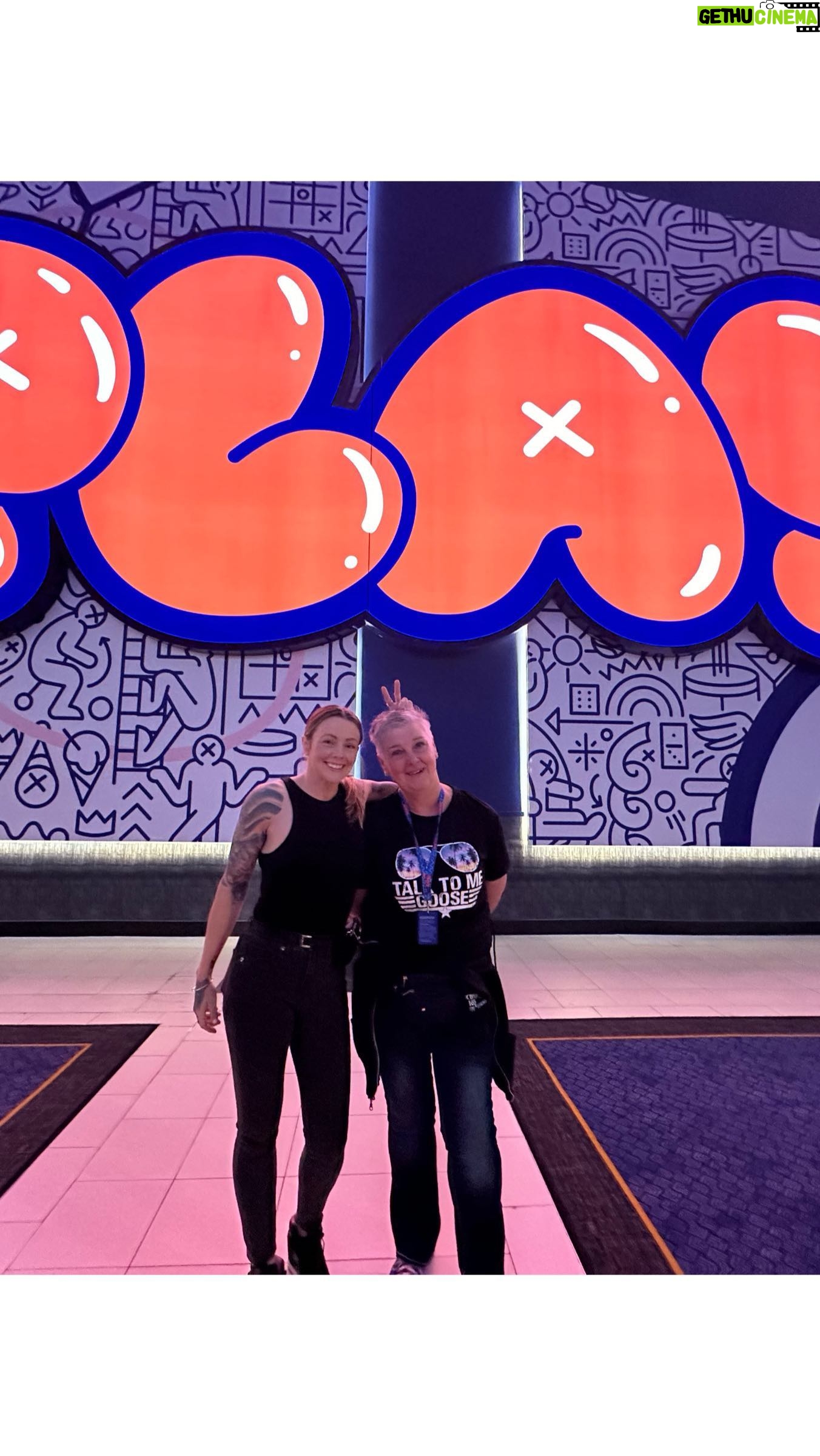 Joanne Wood Instagram - We had so much fun @play_playground .. l hit the bullseye @jeanettecalderwood grannied everyone at the the races and I even got to accidentally spin n back fist someone (still got it 😏😉😂) thank you @dannyrube @morganturken ❤️🥳 #play #playplaygroundlasvegas