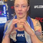 Joanne Wood Instagram - She finishes on a high! @badmofo_jojo laid down her gloves tonight after an incredible career topped off with a win over the first woman to hand her a defeat. A trailblazer in UK MMA and an inspiration to so many. Big 🫶 Jo Jo! #ufc299