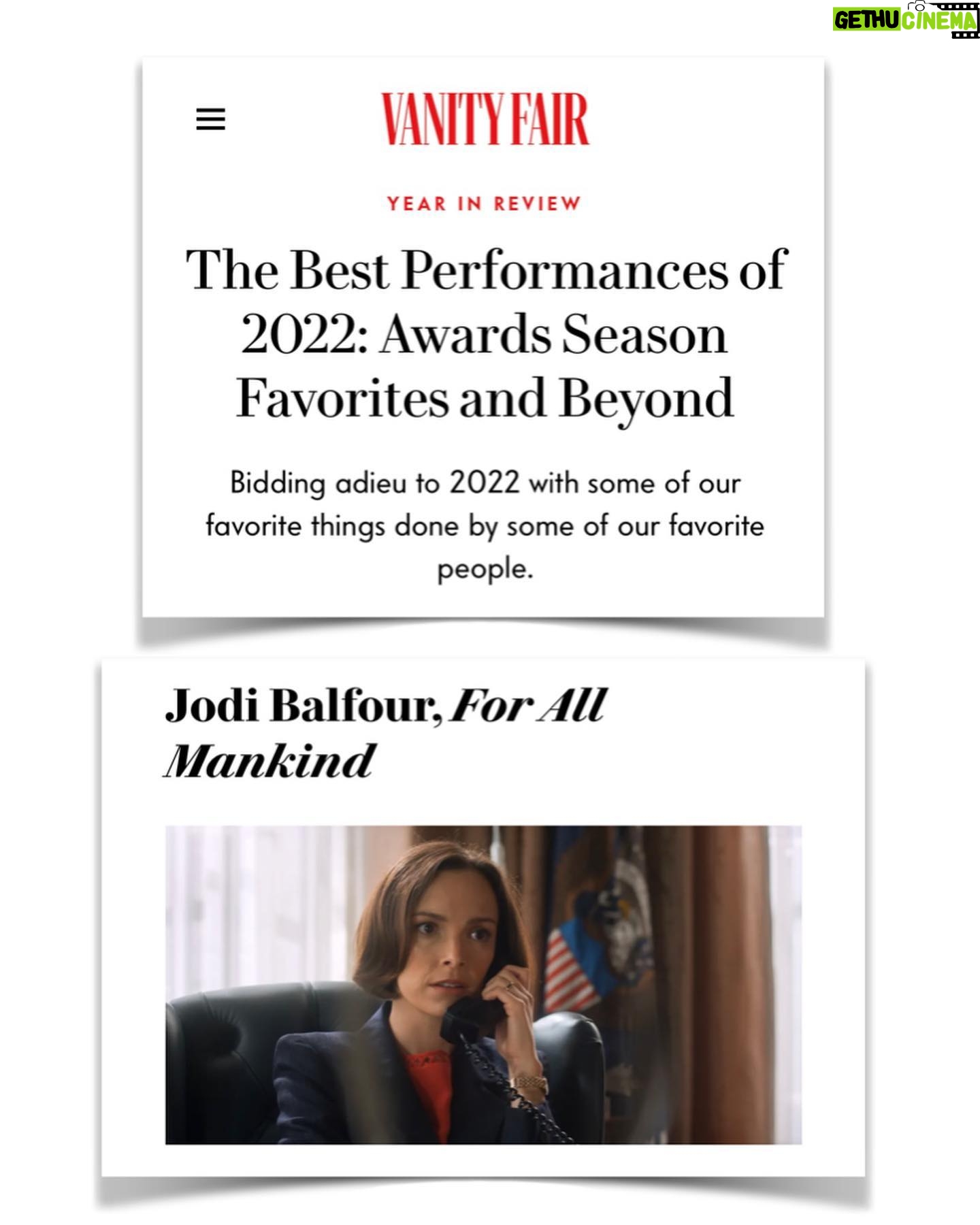Jodi Balfour - 13.4K Likes - It’ll probably fascinate me for the rest of my life - the serendipitous timing of this show and this role coming into my life as it did. But beyond the entanglement of art and life, the other thing I’ll keep coming back to is just the wild privilege of getting to tell this story, with these people. From sweet baby Ellen Waverly, one of the first women to become an astronaut in our fictional 1970’s world, to twice elected President Ellen Wilson, the first woman and openly gay person to hold the office… the things we got to imagine together!? It still blows me away. Makes me emotional. The talent, love and care imbedded in this project is immense. The writers, actors and crew are truly a FAMily (started out as a cute little thing but stopped being a joke very quickly). I’ll forever-forever be grateful I got to be a part of it. Thank you for watching, if you did (keep going, duh!) and send a postcard to the ranch every now and then!? Pam and Ellen will miss you. xo @forallmankind_ 🌹