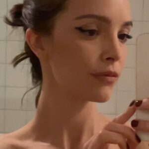 Jodi Balfour Instagram - In her black era, I guess. @glaad for Ted!🥇Before & after? (extra extra for that gd eyeliner!)
