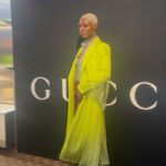 Jodie Turner-Smith Instagram - took the tiniest break from the grid to hop over to nyc and support my @gucci family for their latest store opening during nyfw… and i got to wear one of my favourite looks from the runway 🤑🌱🐉💚🧪🪲