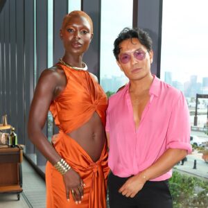 Jodie Turner-Smith Instagram - was such a pleasure to pop over to @genesishousenyc to support the launch of the first-ever CFDA | Genesis House: AAPI Design   Innovation Grant! i am proud to use my platform to champion diverse voices and emerging talent. looking forward to what comes next. thank you @cfda @genesishousenyc ✨🧡🧡🧡✨ (also, shout-out to incredible executive chef losa yi (@chef_loza_e) for the delicious, thoughtfully prepared korean deliciousness that i stuffed my face with all night long 😻… slide for a look at all the food and slide all the way to the end for a look at my unfiltered/unedited/not so damn shiny as i was by the time i arrived at the event glam 💋) #genesishouse #CFDAgenesis