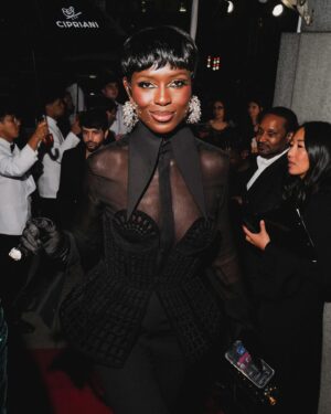 Jodie Turner-Smith Instagram - honoured to have been asked to be present for you at the parsons benefit @olivier_rousteing ❤️‍🔥 you truly are a #WonderBoy 🥹😻💋 (and yes, the outfit was so nice i had to post it 5x)