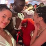 Jodie Turner-Smith Instagram - It was such a pleasure to attend the opening of @veuveclicquot #SolaireCulture in London. One of the highlights of the experience was meeting an incredible young & exceptionally talented artist, #CecePhilips, whose portrait of Madame Clicquot was one of a selection of pieces by a group of bad ass female artists, commissioned just for this exhibition, celebrating 250 years of the brand. Swipe to read about Cece’s painting and to see us absolutely fangirling over each other 😹 tysm Veuve Clicquot! #ad #drinkresponsibly