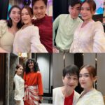 Joey Leong Instagram - twinning baju kebaya with mommy 💖 styled by @elainemakeupstylingteam @zaraks.co thank you @multimedia_entertainment for hosting the raya dinner cause we had a gooood time gathering up ♡ @mixue_michelleyim @sheksau looking bright as usual! love the second photo with bubbly moments captured
