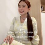 Joey Leong Instagram - pakai baju raya (for the first time) dengan penuh excitement!! learned the song in a car ride and decided to randomly sing it at an echoic cornerrr last midnight (failed outfit check apparently hahh) bleh :) masih lagi bulan syawal kan? selamat hari raya semua ♬ ♪ #ketipakketipungraya such a cute song! nak tanya, ni baju kurung ke kebaya?