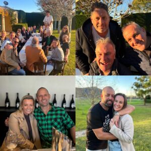 Johanna Griggs Instagram - And what did @toddyhuggins 50th Birthday weekend include - well….. total chaos, madness and endless laughs with this beautiful bunch. In amongst tennis and board games, fire pits and s’mores, incredible food and endless entertainment - we also enjoyed the world’s most fabulous wine tour to @bonvillaestate @vampbylisamcguiganwines @krinklewood and the most ridiculously decadent and delicious lunch at @mountbrokewines all organised by @grapeexperiencetours (thank you Mel, Scotty and Ronnie for a wonderful day) Todd hasn’t stopped smiling for days. Thank you to our divine sons @sweeetsy and @joesweet for organising. We couldn’t be prouder of you boys and how special the past few days have been. ❤️❤️❤️ @toddyhuggins @jacintaharriison @hoban_david @natty.lett @anita.conte4 @starry.83 @kbolt79 @pamelamoore3 @john_cimino4 @anna_cimino8 @woowoo_and_acacia @rosietrindall @stephentrindall @dph474 @mrsgh35 @lisasoames_makeup @keithsoames @jimwilsonmedia @chrisbath @bhgaus