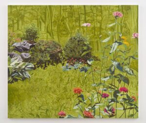 Jordan Casteel Instagram - Looking forward to the opening of “In bloom” Thursday 9/8 from 6-8pm @caseykaplangallery featuring that new new 👀🌻💗
___

In bloom
2022
Oil on canvas
78 x 90.25"