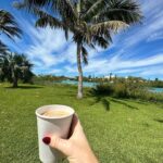 Jordan Claire Robbins Instagram - coffee with a view 🌴☕️ @cafecito_bda