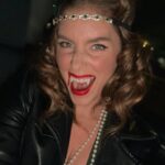 Jordan Claire Robbins Instagram – this year I dressed as a friendly prohibition vampire who couldn’t wait to go home and eat a bagel sandwich in her Pearl Jam tshirt 🧛‍♀️🥯